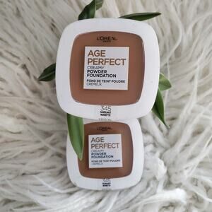 L'Oreal Age Perfect Creamy Powder Foundation Bundle Hazelnut 345